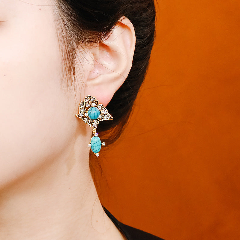 New Vintage Turquoise Statement Earrings