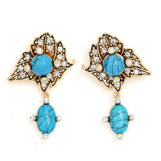 New Vintage Turquoise Statement Earrings