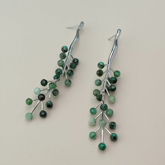 Emerald Gemstone Stud Earrings