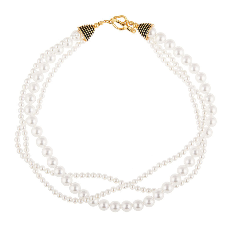 2025 Vintage Pearl Necklace Layered with Pearl Choker