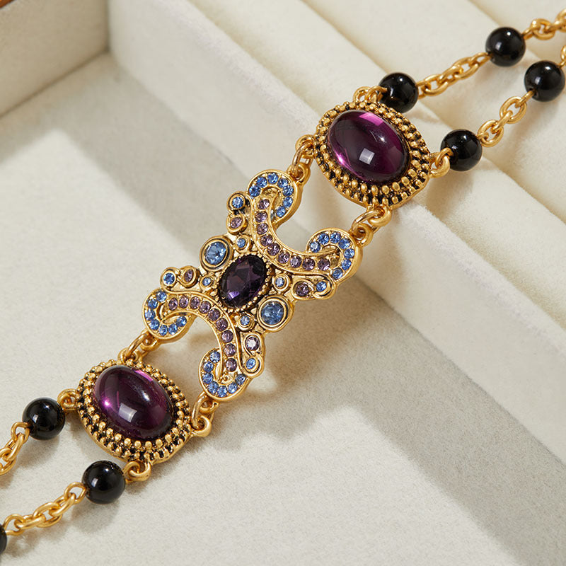 New Bracelet Featuring Purple Glass Gemstones